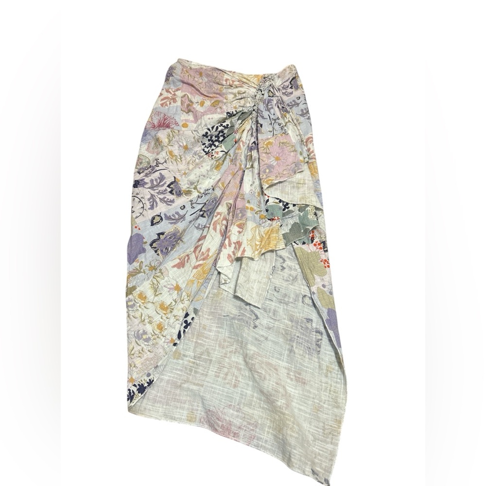 Z&L Europe Floral Patchwork Maxi Skirt | Boho Resort Style Medium
